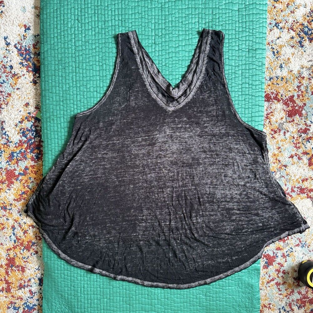NEW Y2K Urban Outfitters distressed black grey racerback tank top L grunge Goth